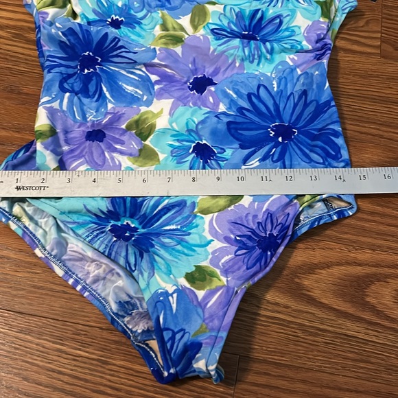 NWT Gabar Vintage Women’s Swim Suit Size 16 Long Torso Floral Print Tummy Toner - Picture 9 of 12